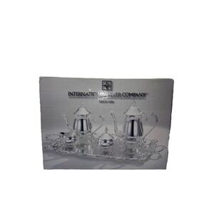 Vintage International Silver Co. 5pc Tea Coffee Set w/ Tray – In Box